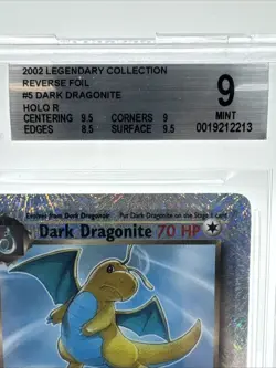 2002 POKEMON DARK DRAGONITE LEGENDARY COLL. REVERSE HOLO RARE #5 BGS 9 - Image 2
