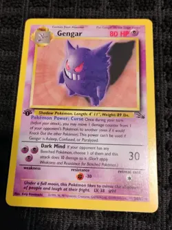 Gengar 20/62 1st Edition Fossil Rare NM NEVER PLAYED TCG Pokemon - Image 1