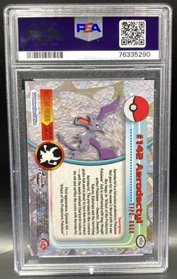 2000 Topps Chrome Pokemon TV Aerodactyl #142 Holo PSA 8 NM-MT - Image 2