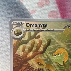 Pokemon Omanyte Illustration Rare Holo Sv: Scarlet & Violet 151 180/165 Nm🔥 - Image 3