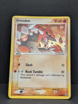 Groudon 5/106 Emerald Holo Ultra Rare Pokemon TCG Nintendo MP+ - Image 3