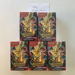 LOT OF 5 Pokemon TCG Mega Evolution ASCENDED HEROES Booster Bundle - Sealed - Image 1