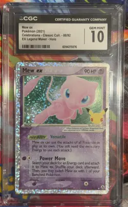 Pokemon TCG Mew EX Celebrations Classic Collection Holo Ultra Rare 88/92 CGC 10 - Image 1