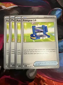 4x Pokegear 3.0 084/086 - Pokemon TCG Black Bolt Playset - NM - Image 1