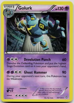 Pokemon Golurk Holo Rare Dragons Exalted 59/124 LP - Image 1