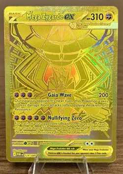 Pokemon TCG Mega Zygarde EX 124/088 Perfect Order Gold Hyper Rare NM - Image 1