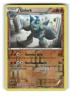 Golurk 72/101 Rare Noble Victories Pokemon Reverse Holo Lightly Played - Image 1