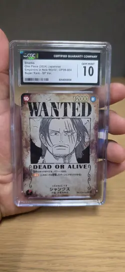 CGC 10 Gem Mint Shanks OP09-004 Wanted Emperors in the New World ONE PIECE JP - Image 1