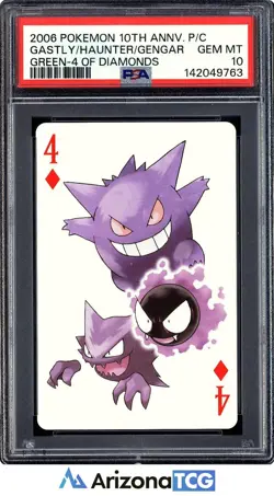 Pokemon 2006 Gastly Haunter Gengar Green 10th Annv. Playing Card GEM MINT PSA 10 - Image 1