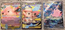 Pokemon TCG POR Mega Clefable EX Clefairy Holo 3 Card Lot English - Image 1