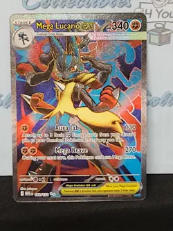 Pokemon English 2025 Mega Lucario Ex Double Rare Holo #160/132 Trading Card - Image 1
