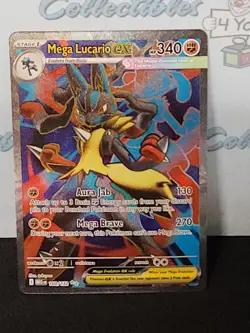 Pokemon English 2025 Mega Lucario Ex Double Rare Holo #160/132 Trading Card - Image 3