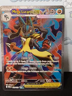 Pokemon English 2025 Mega Lucario Ex Double Rare Holo #160/132 Trading Card - Image 4