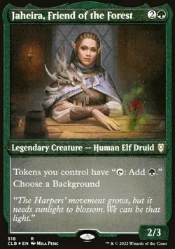 Etched Jaheira, Friend of the Forest - clb - 518 | MTG Card - Image 3