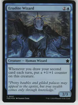 Erudite Wizard Foil C Foundations 37 NM - Image 1