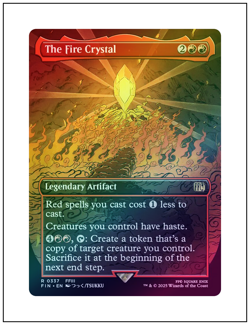 1x The Fire Crystal, Borderless Art Foil, Final Fantasy, Magic MTG NM - Image 1