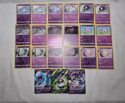 Pokemon Sword And Shield Psychic Card Lot Of 21 Common Holo Full Art - Image 1