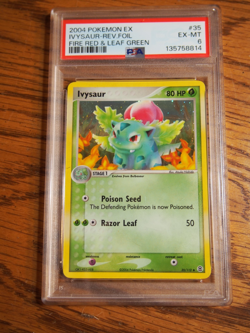 Pokemon 2004 Fire Red Leaf Green Ivysaur reverse foil card, PSA 6 - Image 1
