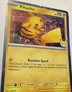 Pokemon Pikachu 051/162 Stamped Holo Basic 70 HP Random Spark English 2014 Card - Image 2