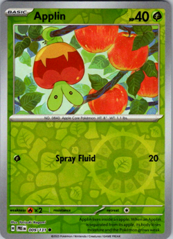 Applin 009/131 Common Reverse Holo - Pokemon TCG Prismatic Evolutions S&V NM - Image 1