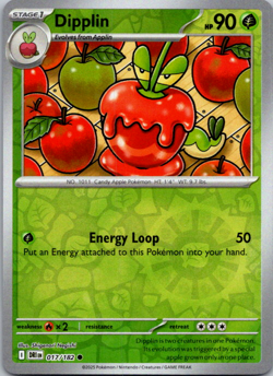 Pokemon Destined Rivals Dipplin 017/182 Reverse Holo NM Mint Rare Authentic TCG - Image 1