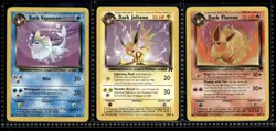 vtg Pokemon Team Rocket Eeveelutions Lot Dark Vaporeon Jolteon Flareon Non Holo - Image 1