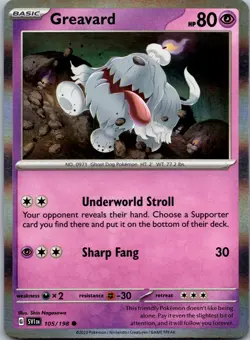 Greavard 105/198 - SV01: Scarlet & Violet Base Set Pokemon TCG NM Normal - Image 1
