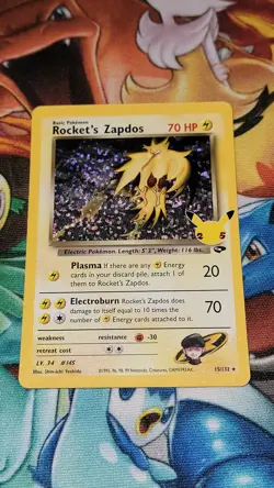 Rocket's Zapdos 15/132 - Celebrations: Classic Collection Pokemon TCG Holo - NM - Image 1