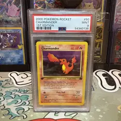 2000 Pokemon Rocket 1st Edition Charmander #50 PSA MINT 9 - Image 1