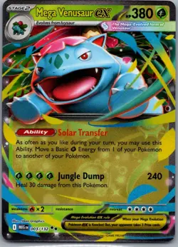 Mega Venusaur ex 003/132 Double Rare Mega Evolution Pokemon Holo Near Mint - Image 1