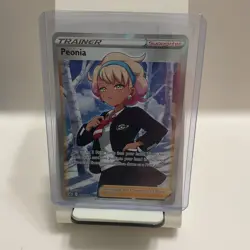 Pokemon Peonia Trainer Supporter Full Art Ultra Rare Holo 198/198 Chilling Reign - Image 1