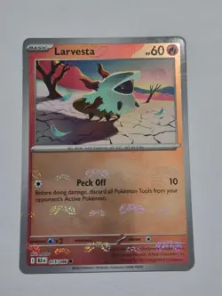 Larvesta (Master Ball Pattern) 015/086 Holo Common Black Bolt Pokemon Holo NM - Image 1