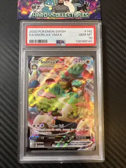 Pokemon TCG- Snorlax VMAX 142/202 SWSH BASE SET- PSA GEM MINT 10 - Image 1