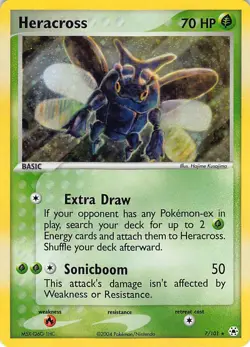 Heracross 7/101 Holo Rare Hidden Legends Pokemon Holo Moderately Played - Image 1