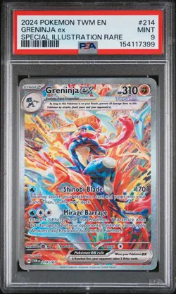 2024 POKEMON TWM EN-TWILIGHT MASQUERADE #214 GRENINJA EX PSA 9 - Image 1