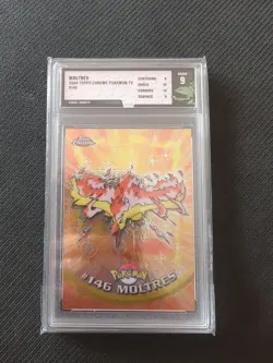 2000 Topps Chrome Pokemon TV Moltres #146 TFG 9 (Not PSA) Graded - Image 1