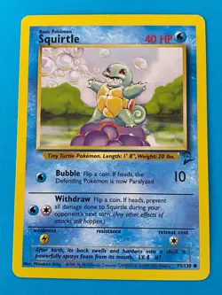 Squirtle 93/130 Base Set 2 Vintage Pokemon Card Lightly Played WOTC - Image 1