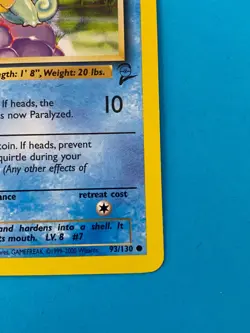 Squirtle 93/130 Base Set 2 Vintage Pokemon Card Lightly Played WOTC - Image 4