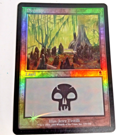2001 Magic The Gathering Swamp Foil Land Card Black Mana Pool Unplayed Card# 339 - Image 1