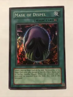 Yugioh - Mask of Dispel - LON-017 - Super Rare HOLO Unlimited Card - Image 1