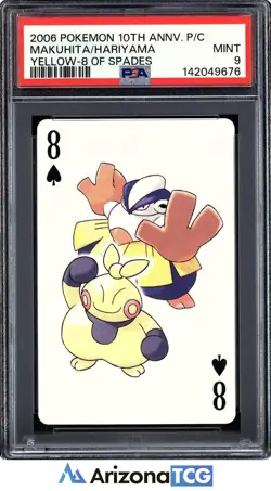 Pokemon 2006 Makuhita/Hariyama 8 Of Spades 10th Anniversary Playing Cards PSA 9 - Image 1
