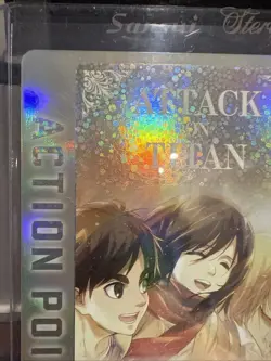 Attack On Titan Holo Action Point Eren Mikasa Armin Anime Art Card Union Arena - Image 5