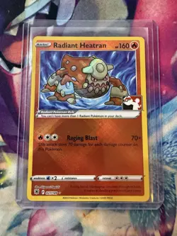Radiant Heatran Pokemon Prize Pack Series 3 Promo Card with Play! Pokemon Stamp - Image 1