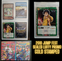 2010 One Piece MIRACLE BATTLE Carddas SEALED LUFFY VJUMP GOLD STAMP PROMO PRIZE - Image 1