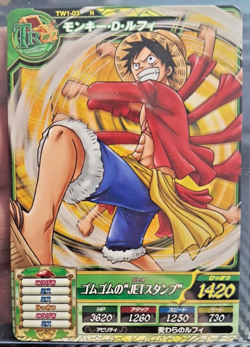 One Piece 2012 BANDAI Cardass OnePy Treasure World LUFFY TW1 VINTAGE CARD - Image 1
