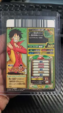 One Piece 2009 BANDAI DATA Cardass OnePy Treasure World LUFFY TW1 VINTAGE CARD - Image 2