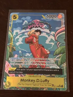 One Piece Trading Card Game OP07-109 Monkey D. Luffy Treasure Rare Alternate Art - Image 1