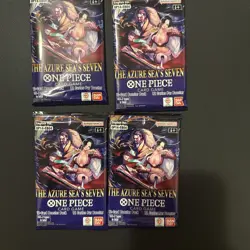 One Piece The Azure Sea’s Seven English Booster Packs Bandai X-4 New Sealed - Image 1