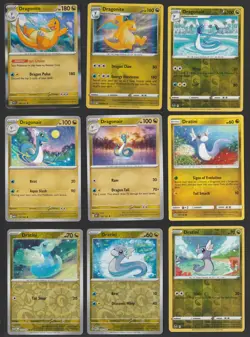 Dratini Dragonair Dragonite Pokemon Card Collection 9 English Cards Holo Rare - Image 1