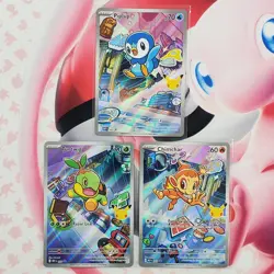 Piplup 042 + Chimchar 041 + Turtwig 040 - First Partner Pokemon Cards - #L558 - Image 1